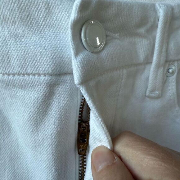 NWOT Good American High Rise Straight Raw Hem Jeans in W037 White $118 2 26 - Picture 6 of 9